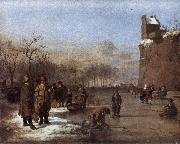 VELDE, Adriaen van de Amusement on the Ice r oil